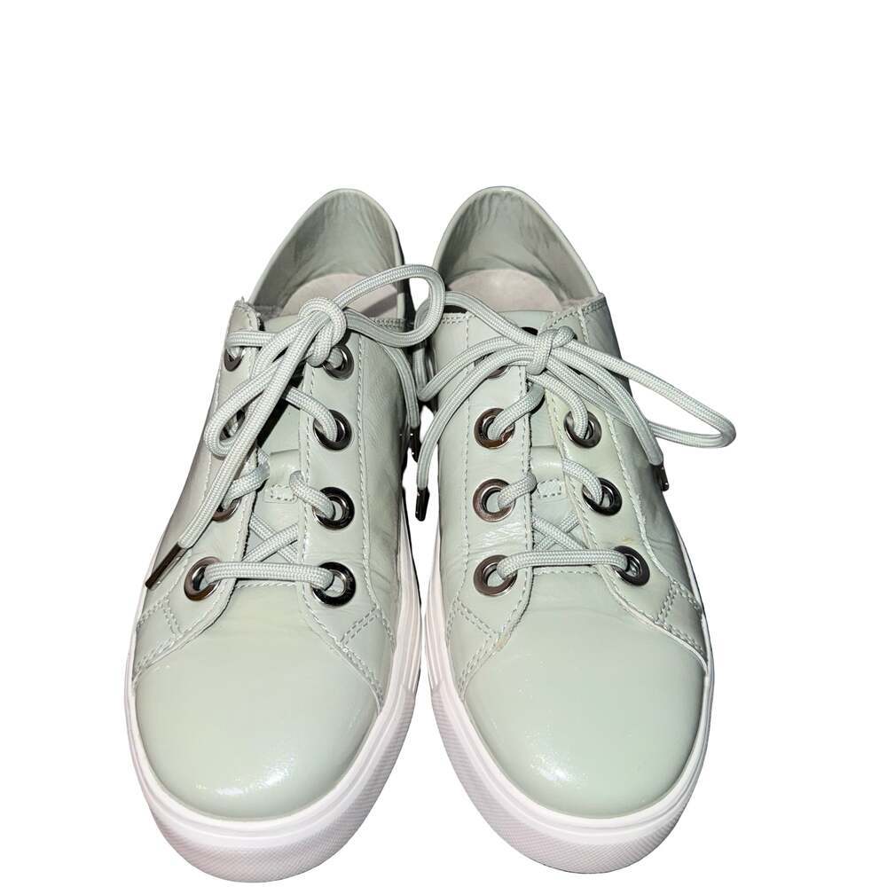 Earth Rosewood Cedarwood Seafoam Leather Sneakers Size 7.5M - Picture 3 of 8